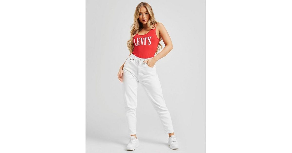 levis mom jeans white