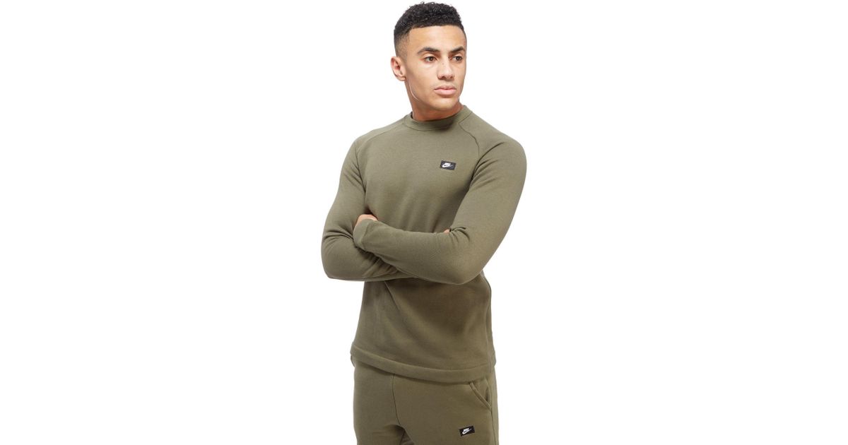 Nike Cotton Modern Crew Sweatshirt in Olive (Green) for Men - Lyst