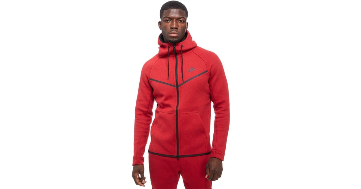 red nike tech jogging suit