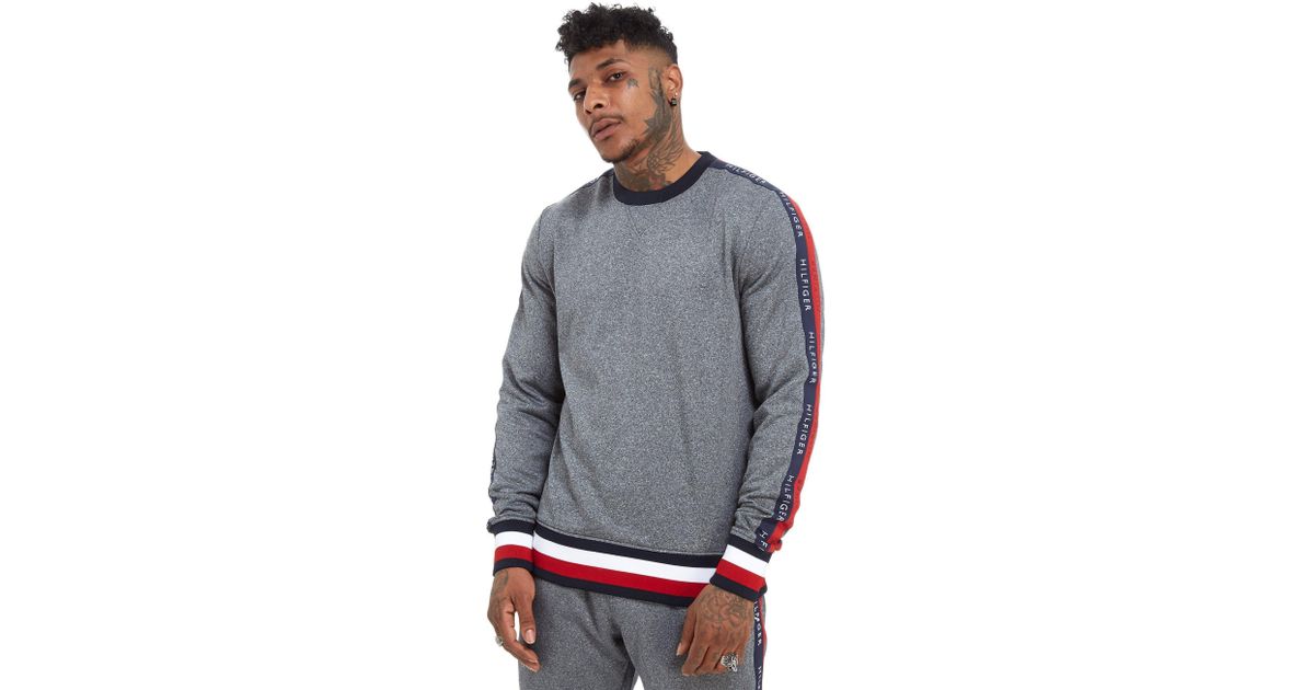 tommy hilfiger sleeve tape crew sweatshirt