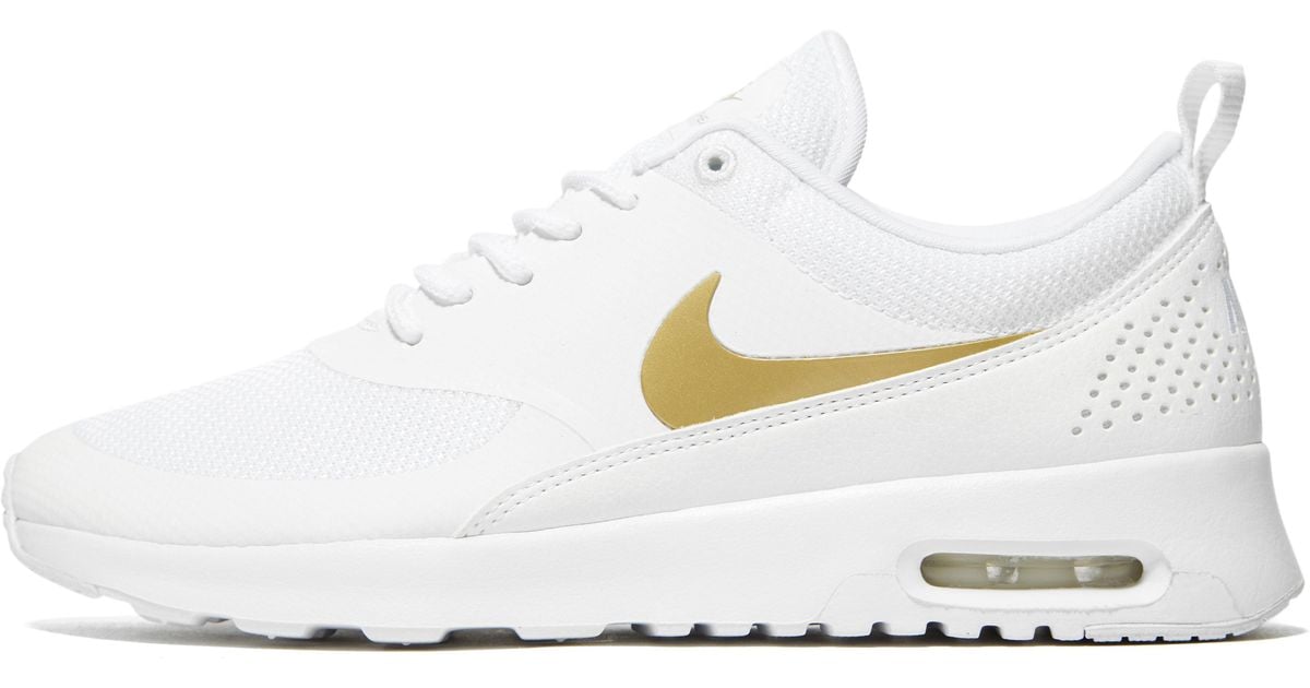 nike air max thea white and gold