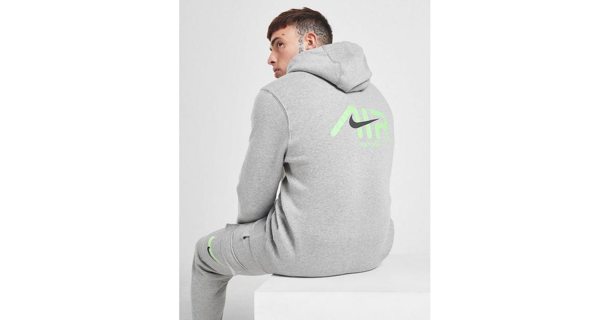 Nike Cotton Two Swoosh Hoodie in Grey 