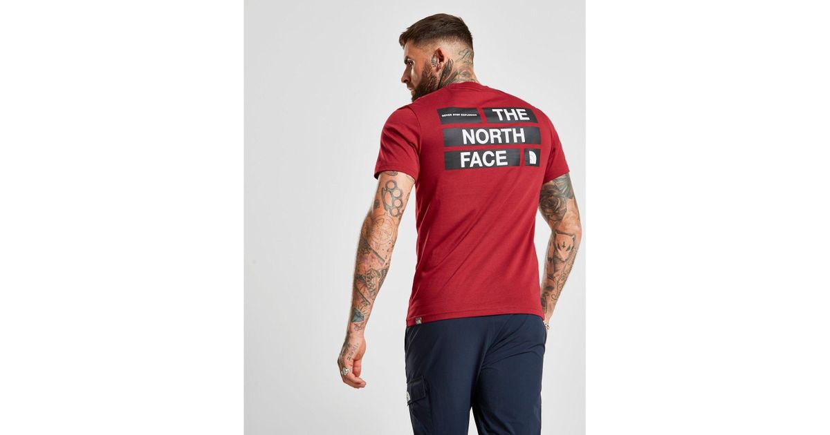 t shirt the north face never stop exploring