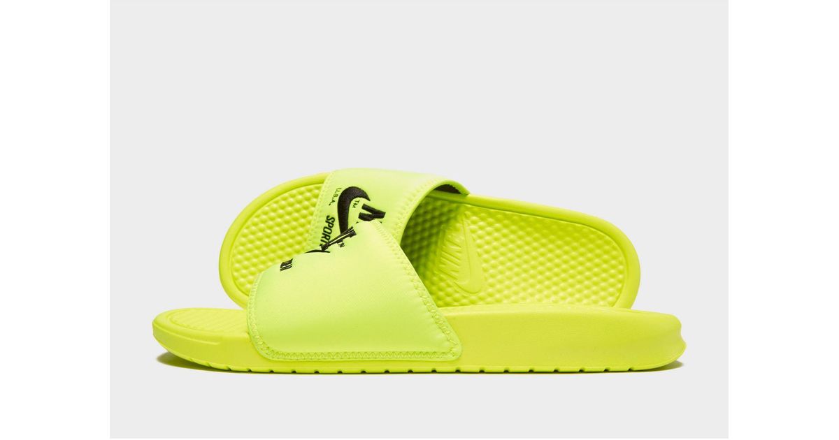 Nike Synthetic Benassi Slide Sandals in Yellow/Black (Yellow) for Men ...