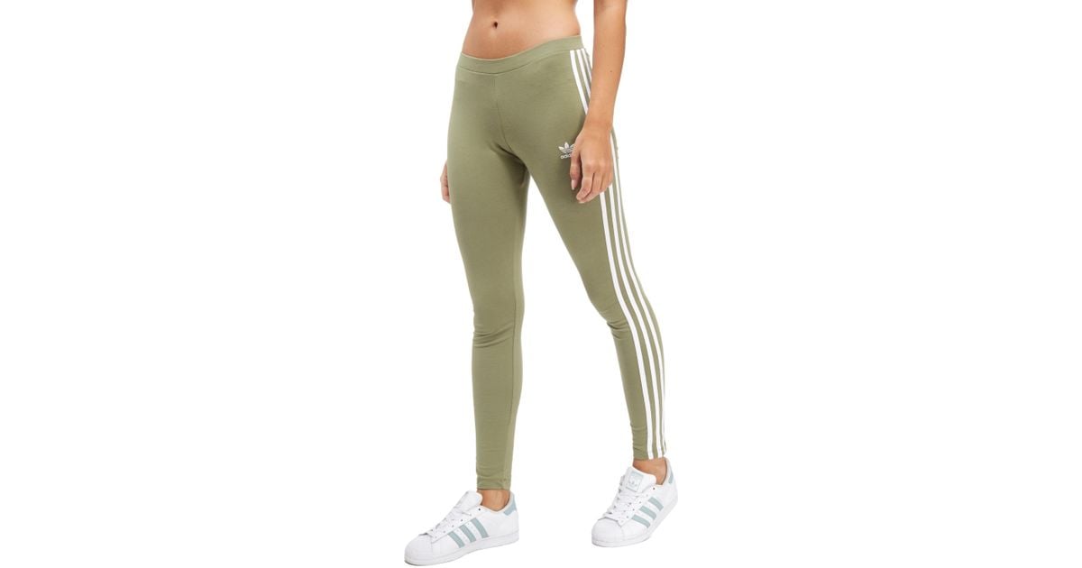 green 3 stripe adidas leggings