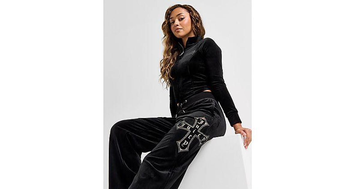 Juicy Couture Diamante Cross Joggers in Black | Lyst UK