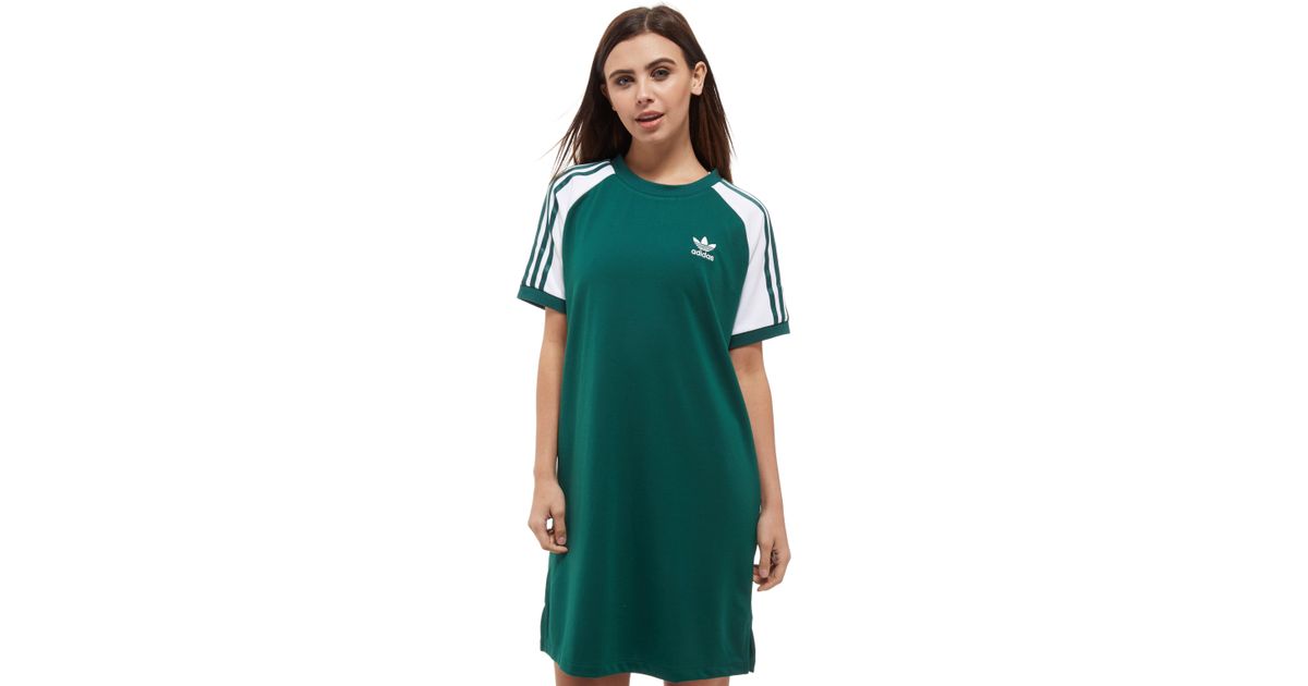 Adidas Originals White Green Tee Dress Cue4dcb2e Cursosingproser Com