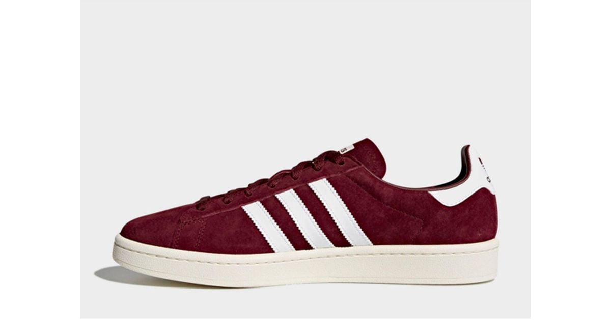 adidas Leather Campus Shoes in Red for 