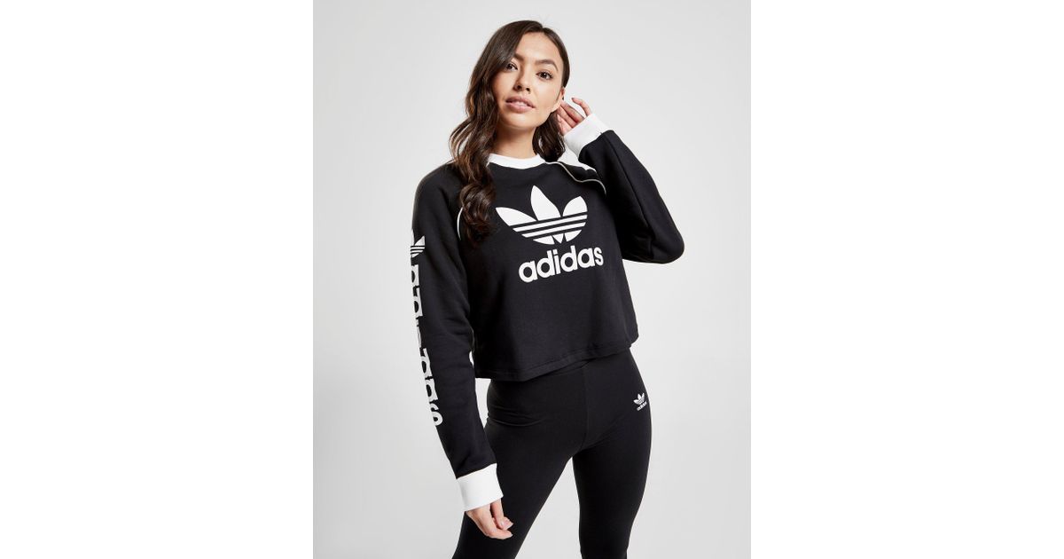adidas originals linear crop overhead hoodie