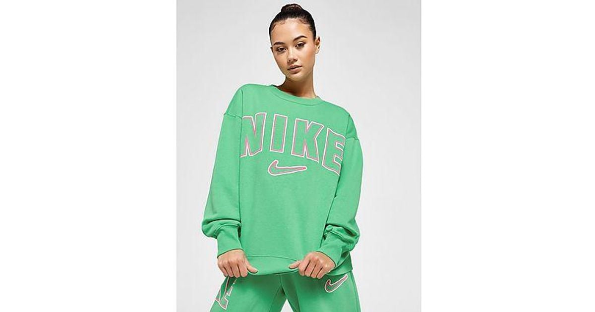 Nike Phoenix Fleece Varsity Crew Sweatshirt in Green | Lyst UK