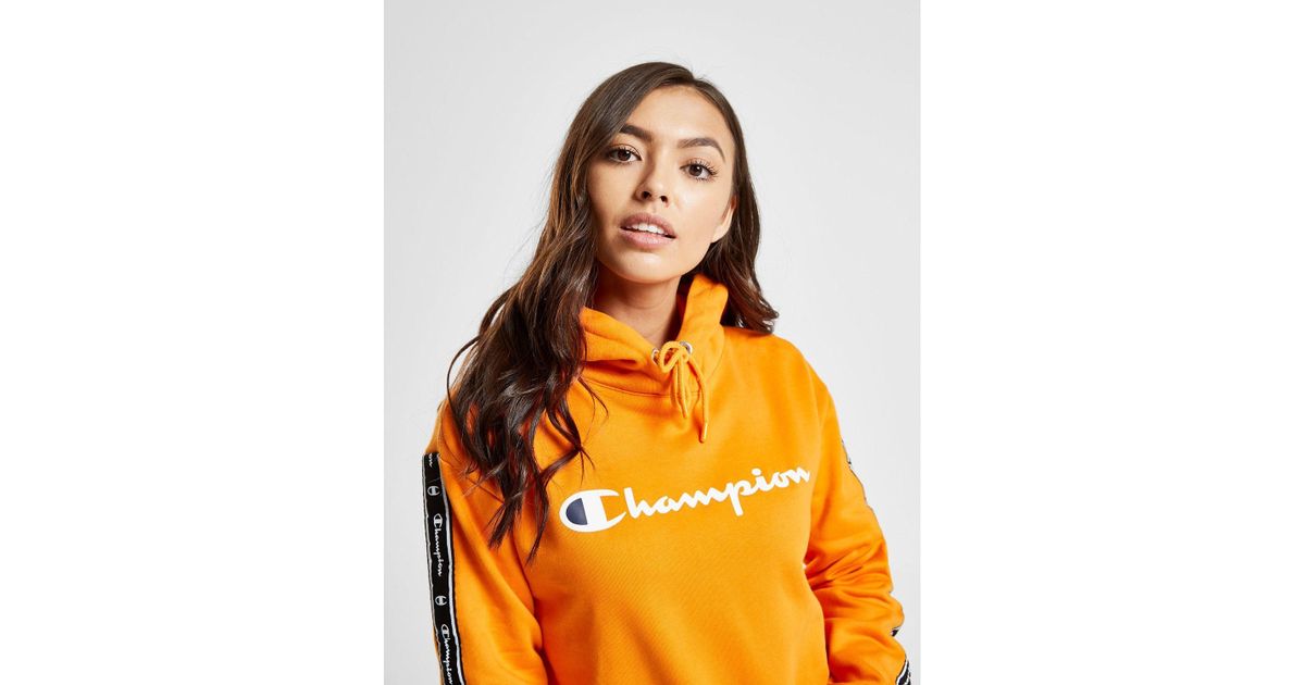 champion tape crop overhead hoodie