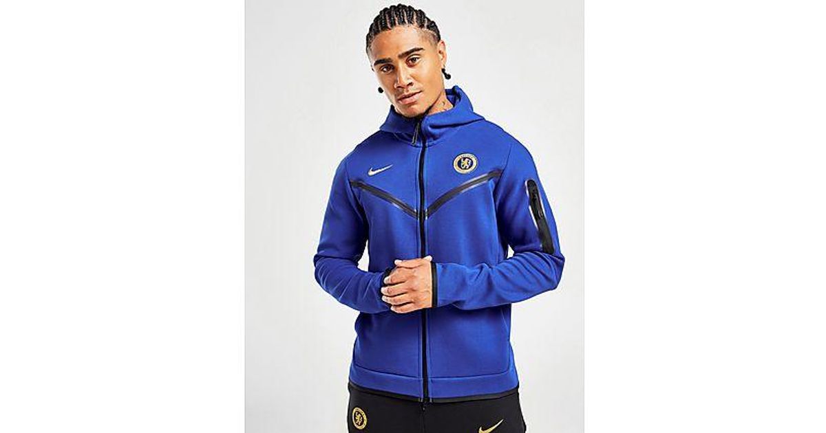 Nike Chelsea Fc Tech Fleece Hoodie in Blue for Men | Lyst UK