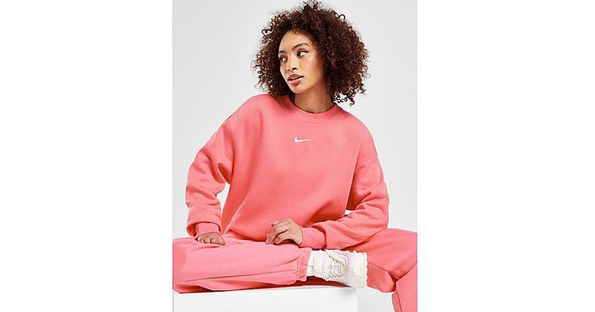 Nike Phoenix Fleece Oversized Crew Sweatshirt in Red | Lyst UK