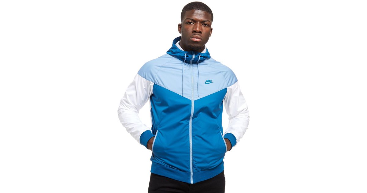 nike windrunner jacket blue and white