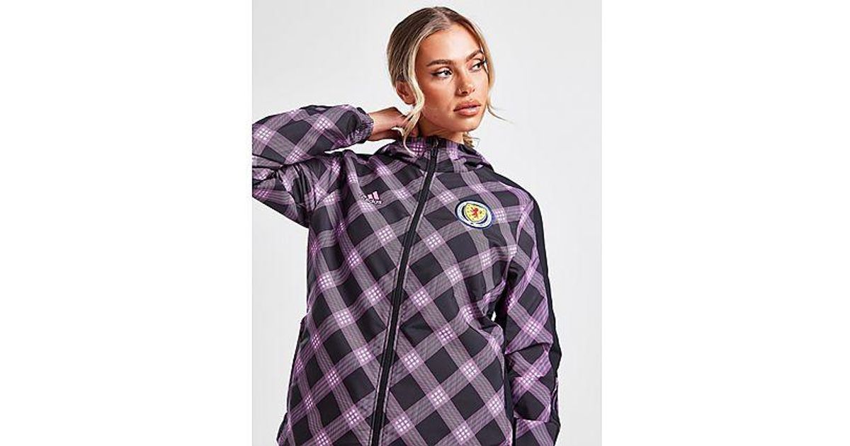 adidas Scotland Tiro Tartan Winterized Jacket in Brown | Lyst UK