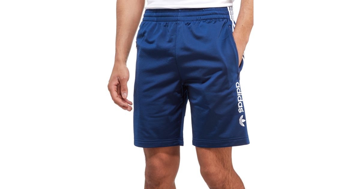 Adidas Originals Blue Firebird Linear Shorts for men Adidas Originals Blue Firebird Linear Shorts for men