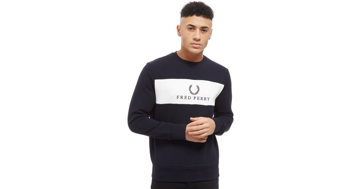 fred perry central panel crew sweatshirt