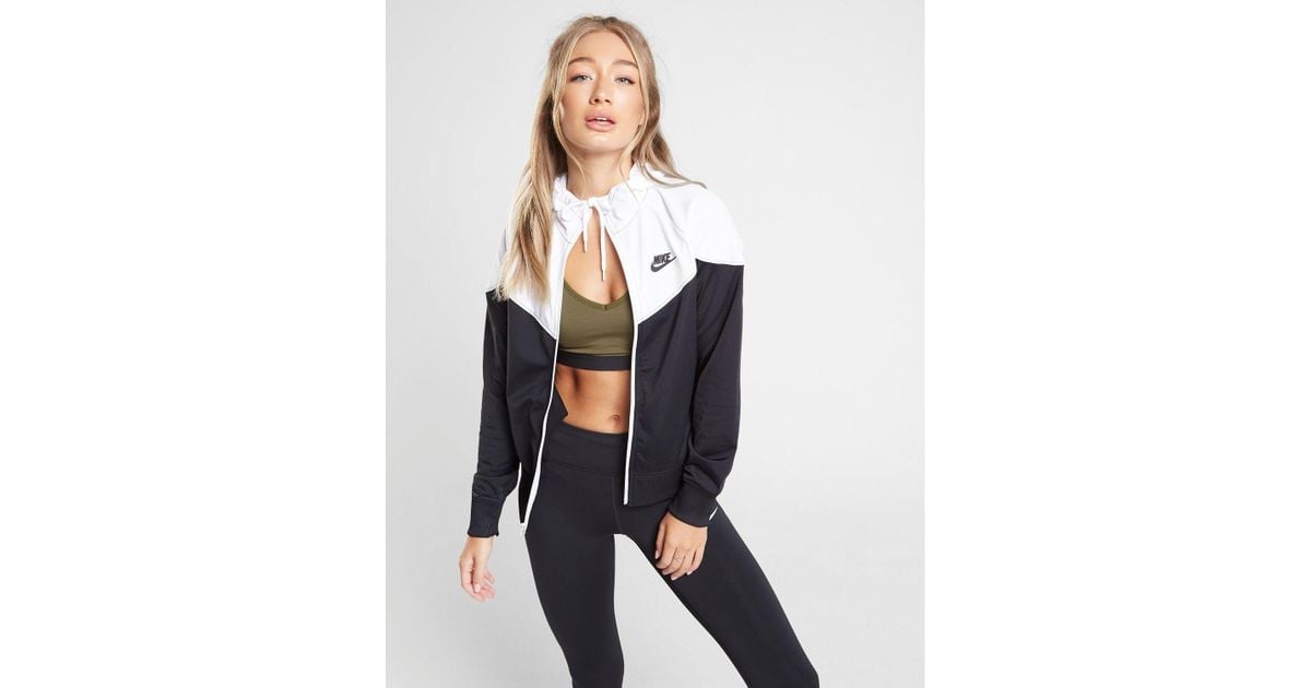 nike heritage poly full zip crop track top