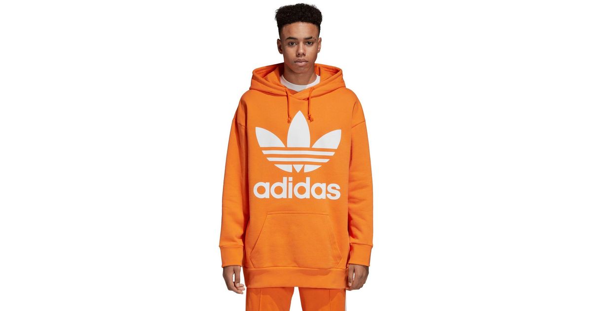 adidas trefoil orange hoodie