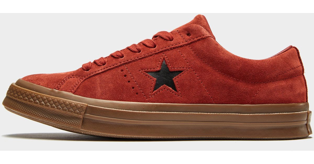 Converse Suede One Star Ox in Red for 