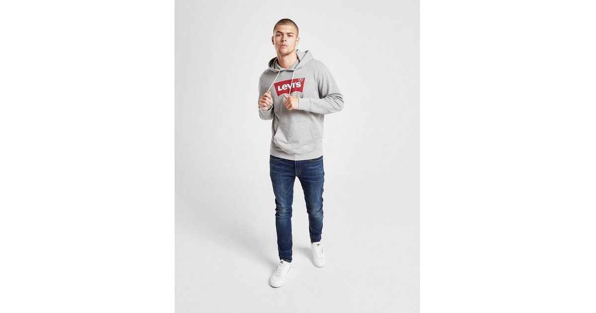 levis batwing hoodie grey