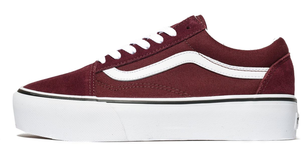 maroon platform vans