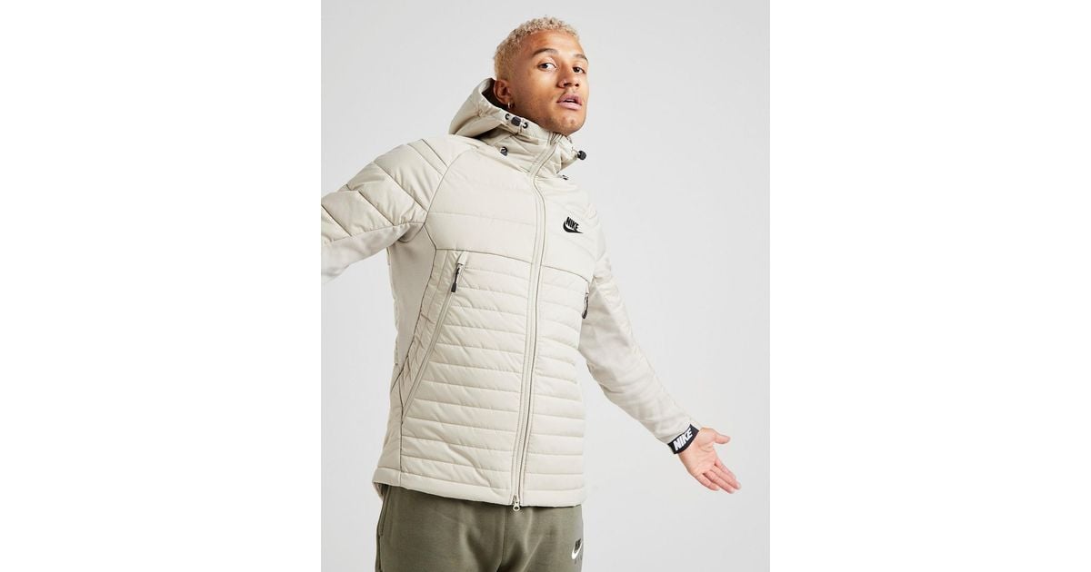 Nike Synthetic Sportswear Hybrid Jacket in Stone/Black (Natural) for Men Lyst