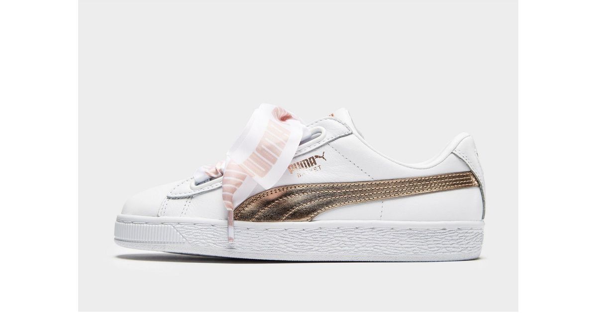 puma basket heart white rose gold