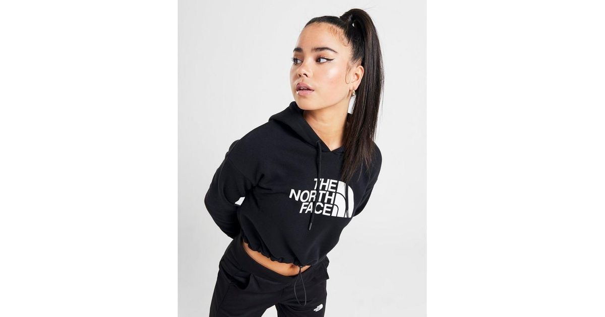 the north face drawstring waist crop hoodie