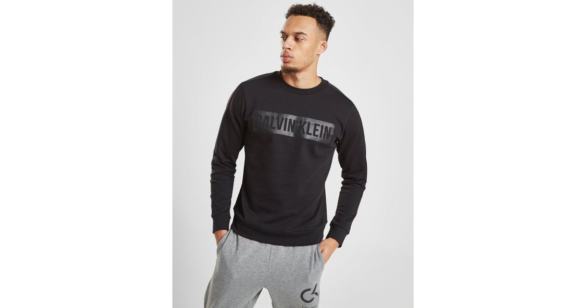 calvin klein performance tonal logo crew sweatshirt