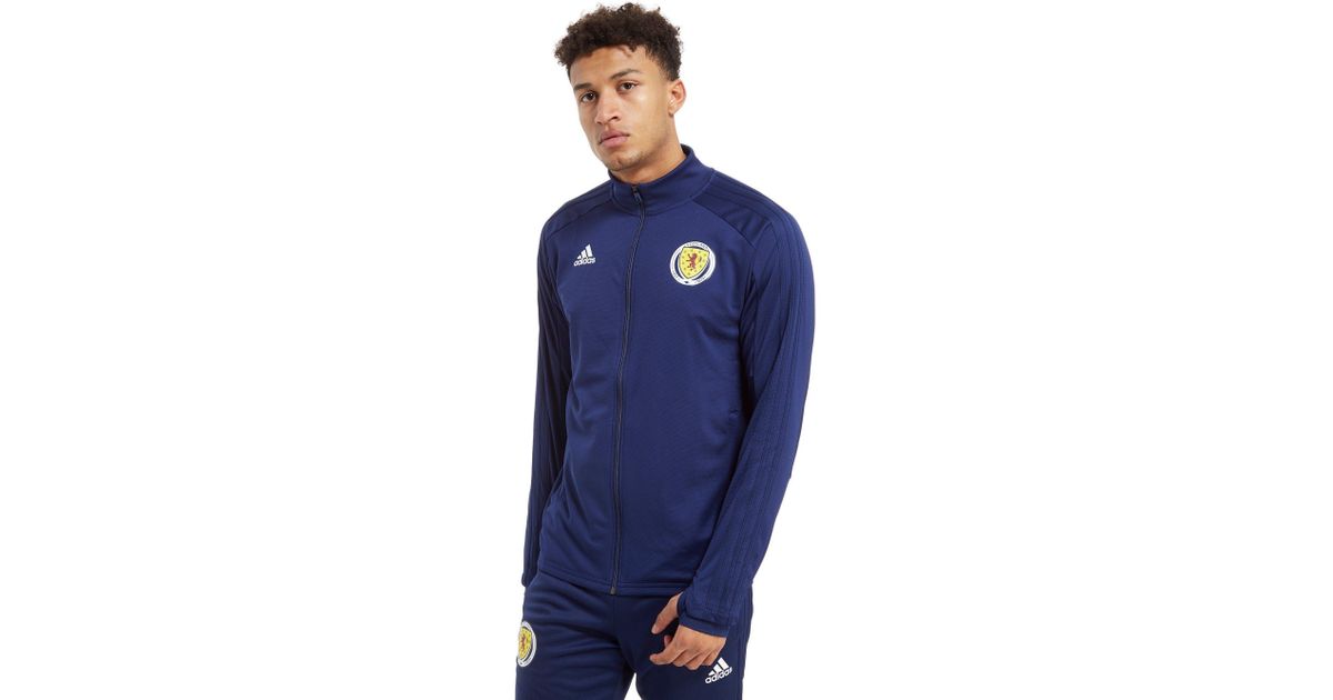 adidas Synthetic Scotland Fa 2018 Full Zip Track Top in Blue for Men - Lyst