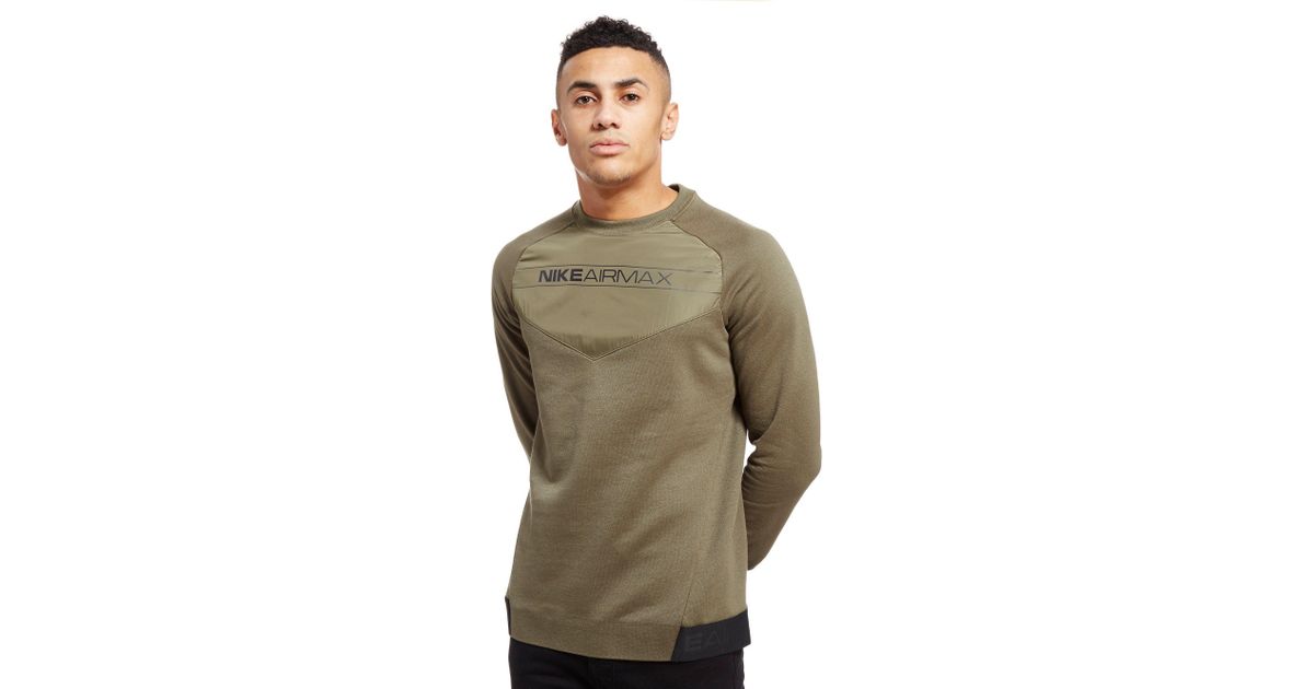 Nike Cotton Air Max Sweatshirt in Olive/Black (Green) for Men - Lyst