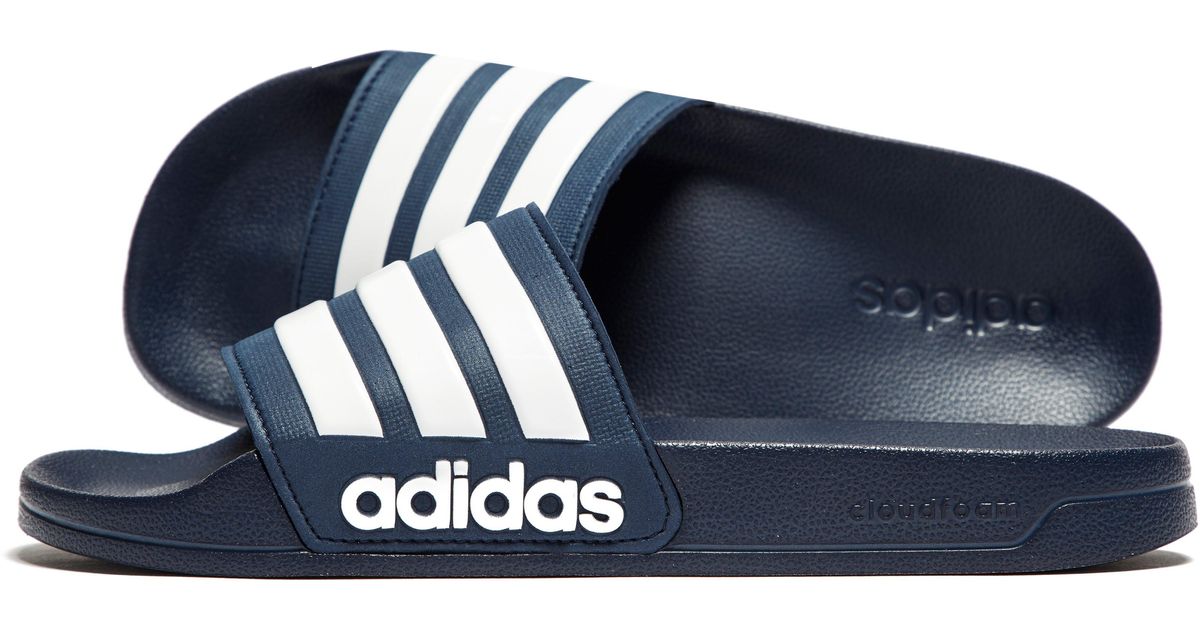 adidas cloudfoam slides blue