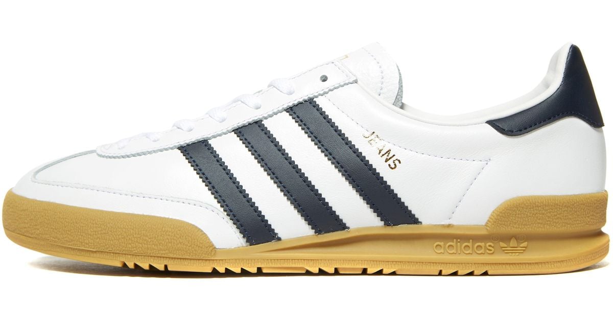 adidas jeans leather white
