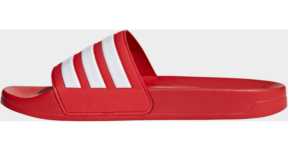 red adidas cloudfoam slides