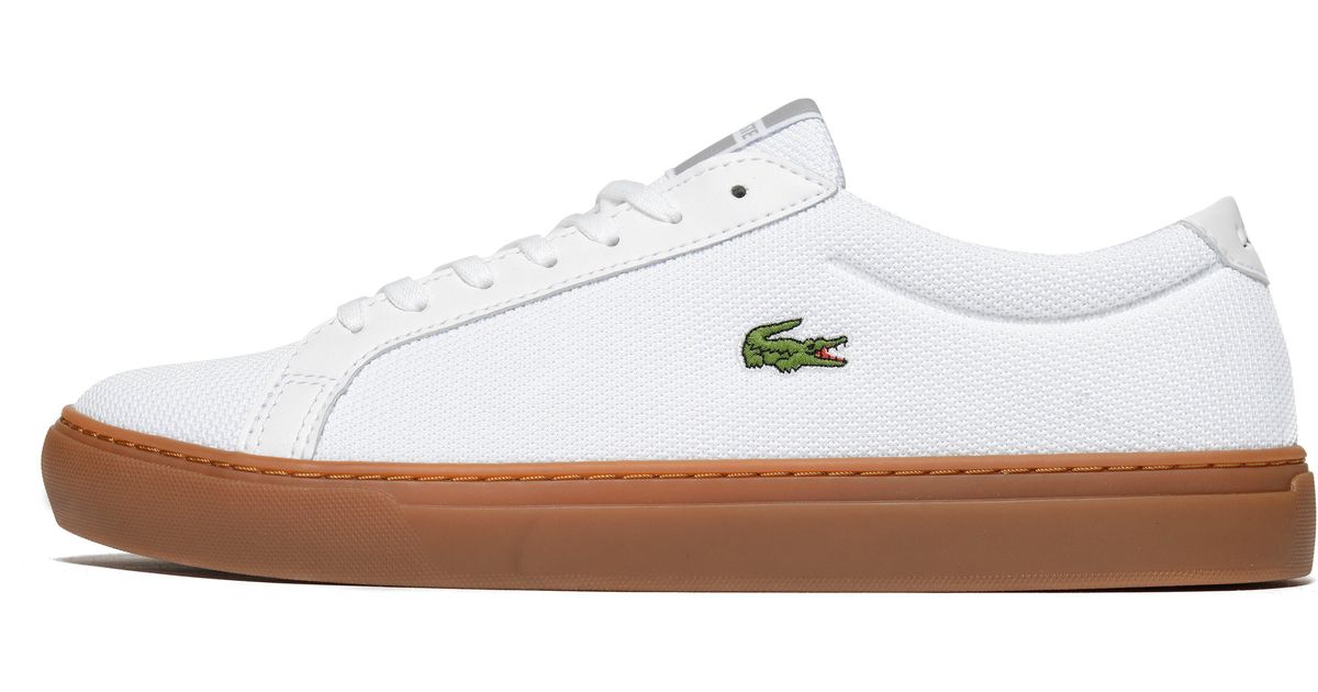 Lacoste Leather Alligator in White for 