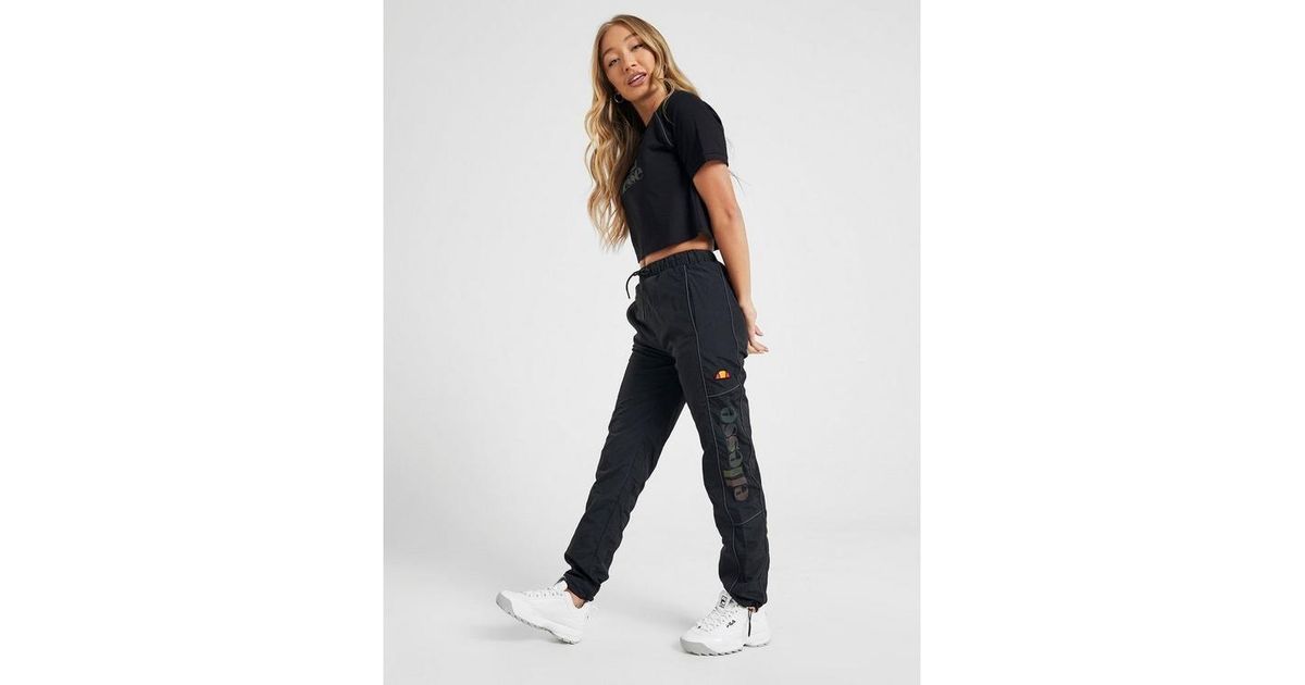 Woven Piping Track Pants in Black 