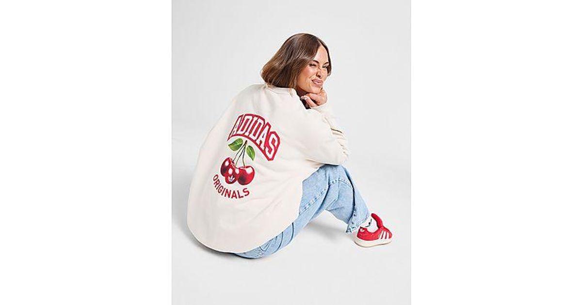 adidas Originals Cherry Graphic Crew Sweatshirt in Black | Lyst UK
