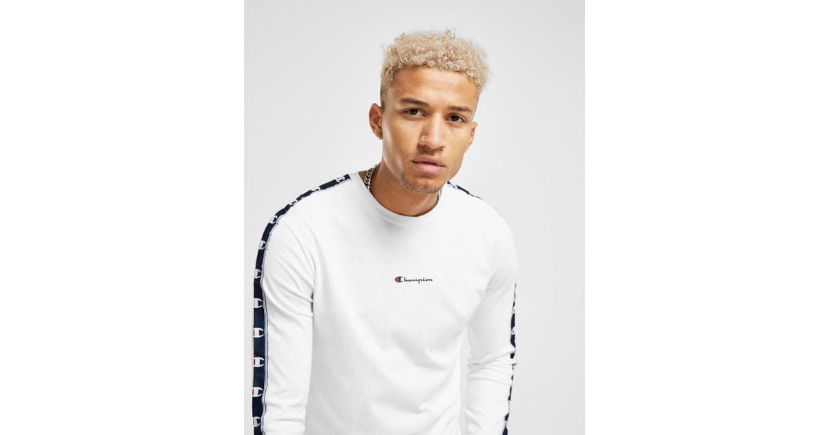 champion white long sleeve t shirt