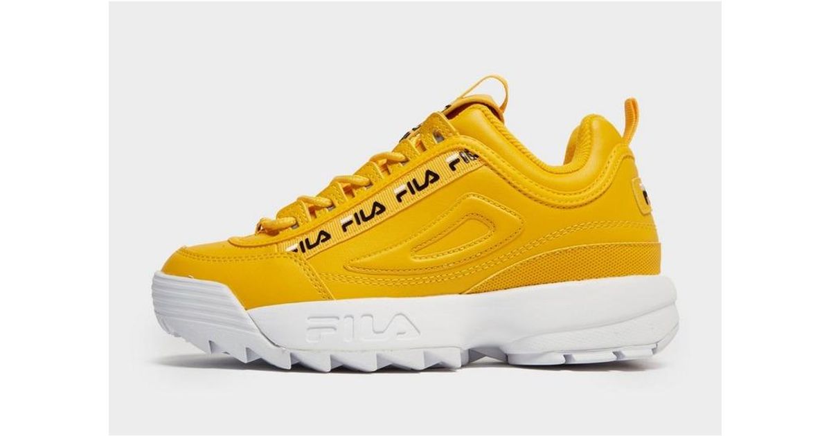 fila yellow disruptor ii leather trainers