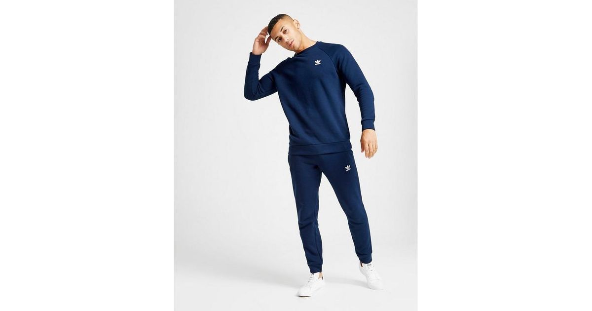 adidas originals essential trefoil cuffed fleece pants