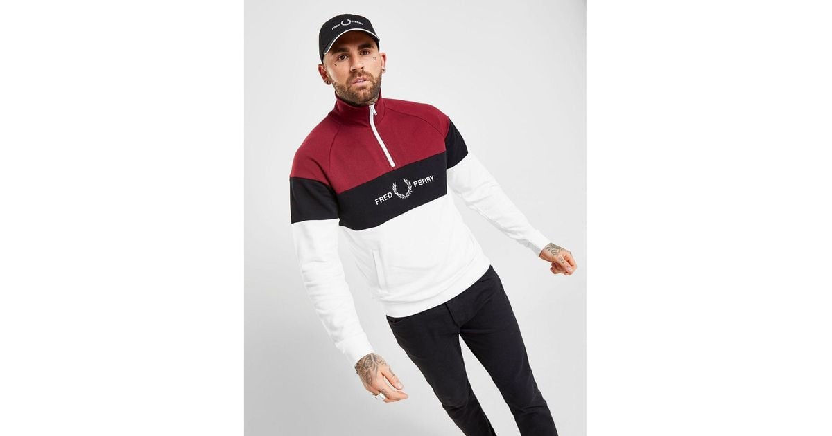 fred perry quarter zip sweatshirt