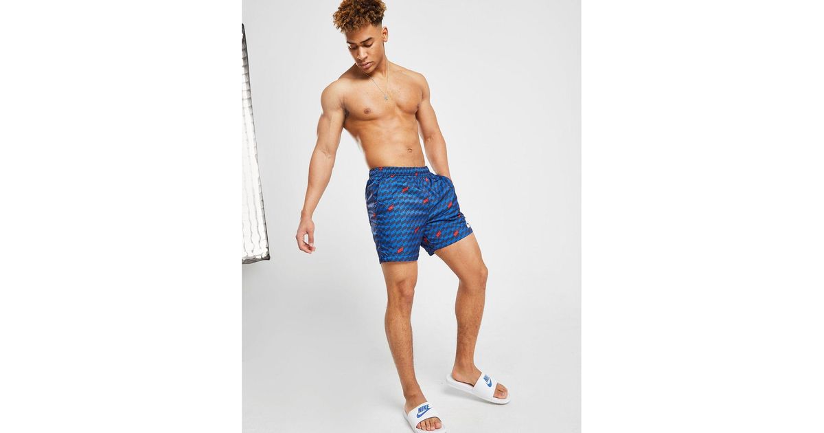 nike hybrid all over print swim shorts
