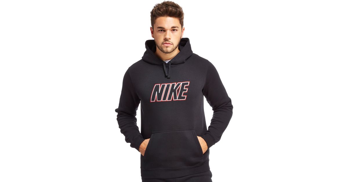 nike black red hoodie
