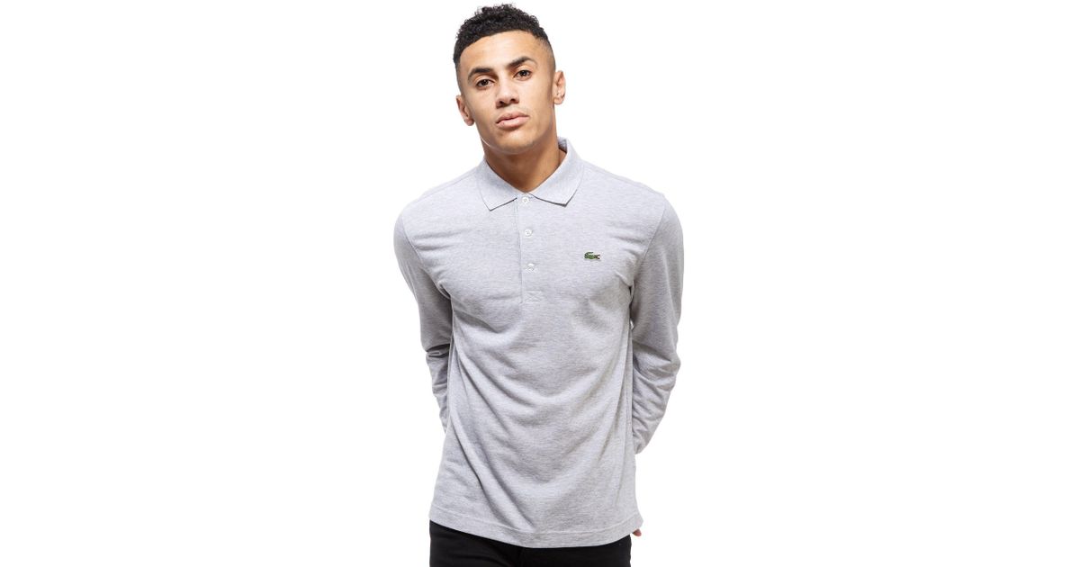Long Sleeve Polo Shirt in Grey (Grey 