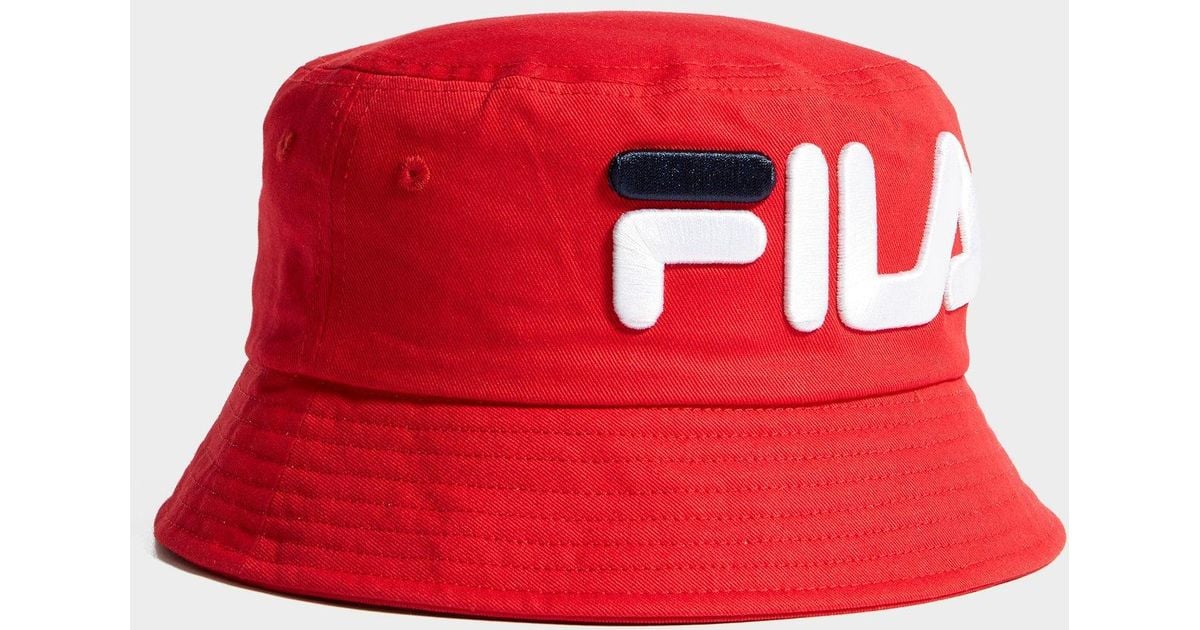 red fila bucket hat