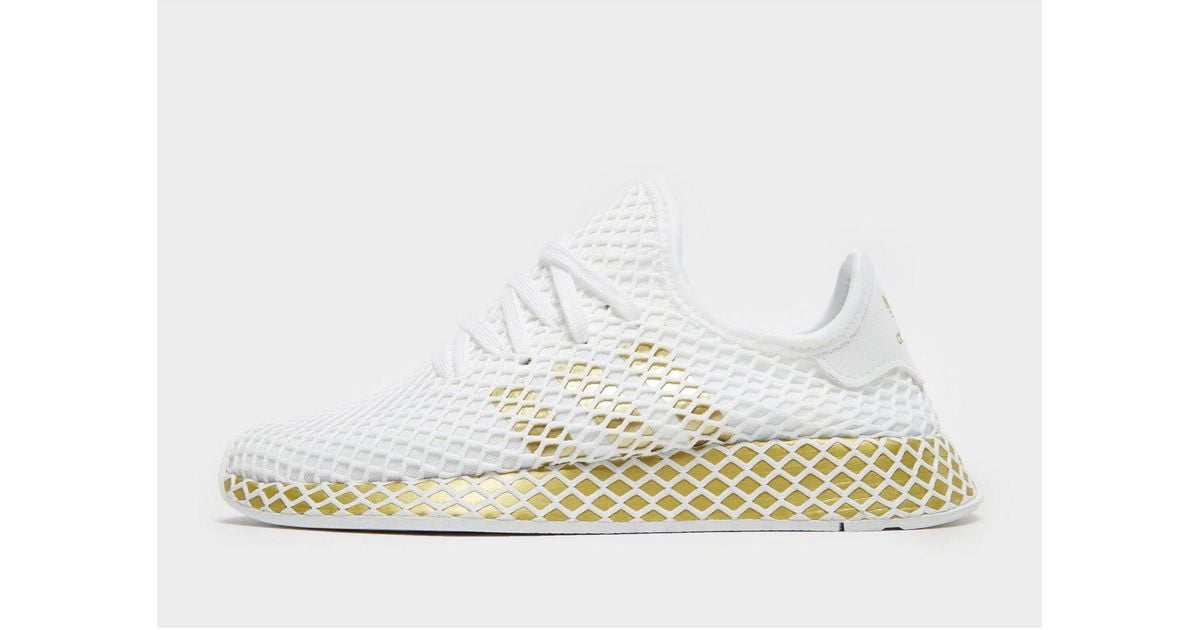 adidas deerupt white and gold