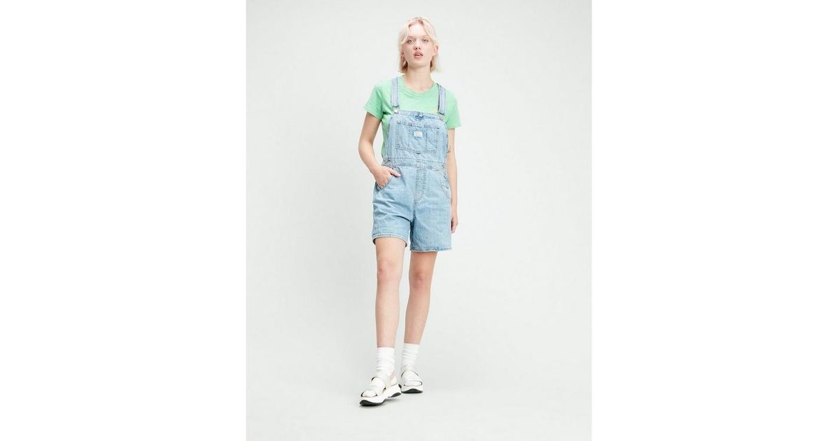 levi dungaree shorts