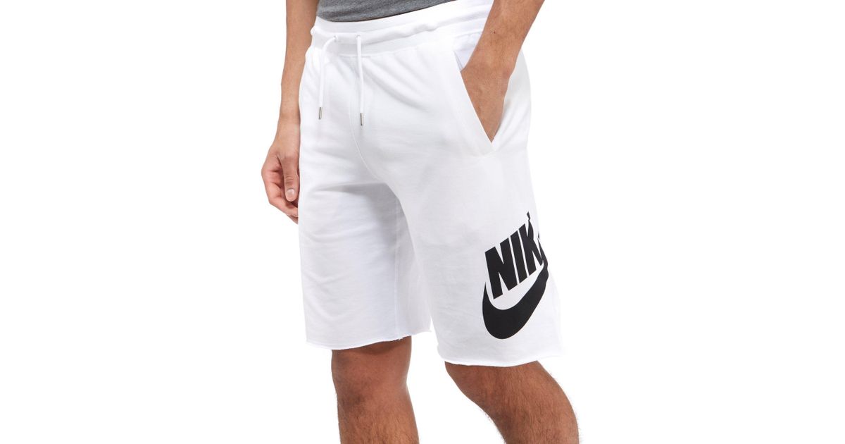 white nike alumni shorts
