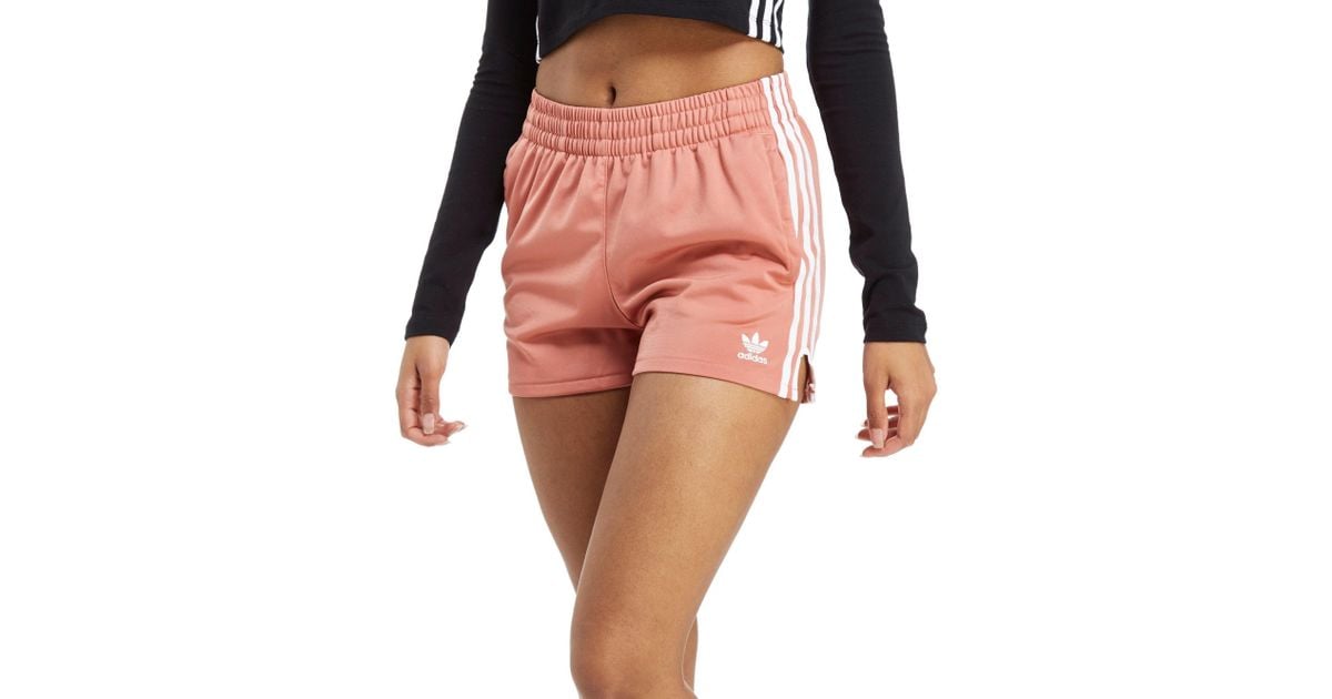 adidas pink 3 stripe shorts
